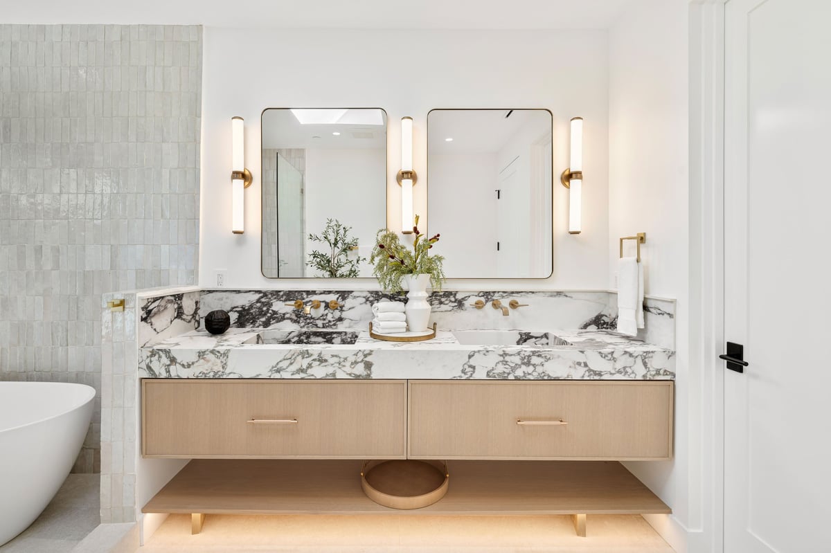 Marble vanity restoration (Hamptons)