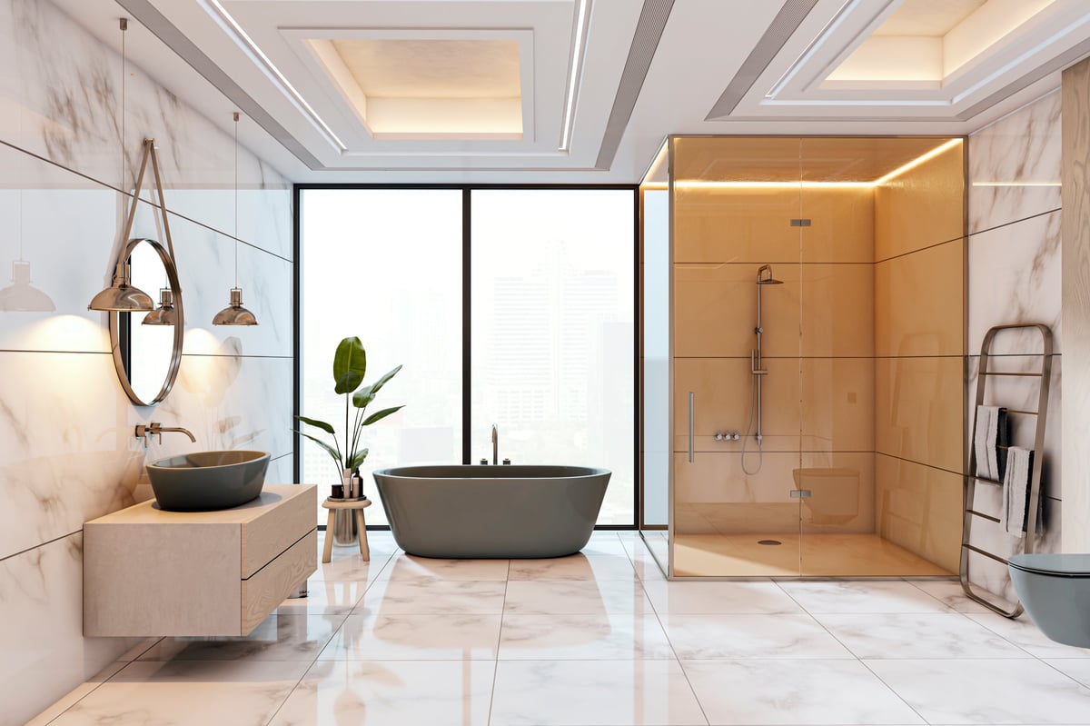 Luxury marble bathroom restoration