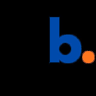 Blue and orange Bing logo with stylized lowercase b and orange dot